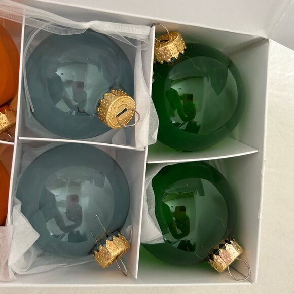 Set of 6 Ikea Vinterfint Round Glass Christmas Ornaments 2.25 inch diameter NEW - Picture 6 of 9